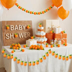 Moukeren 36 Pcs Little Cute Baby Shower Decorations Mini Artificial Fake Oranges Felt Clementines Decoration Cute Oranges Table Scatter for Birthday Baby Shower Gender Reveal Party Decor