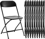 Sweetcrispy Folding Chair 10 Pack, Plastic Foldable Chairs with 330-Pound Capacity, Sturdy Metal Portable Chair, Easy to Use and Store, Outdoor and Indoor, for Home, Office, Party, Comfy, Black