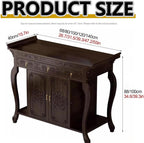 Bamboo Shrine Altar Table with Storage Personal Shrine Altar Table Buddha Niche Chinese Cabinet Vintage Buddhist Altar Offering Table(140x40x88cm)