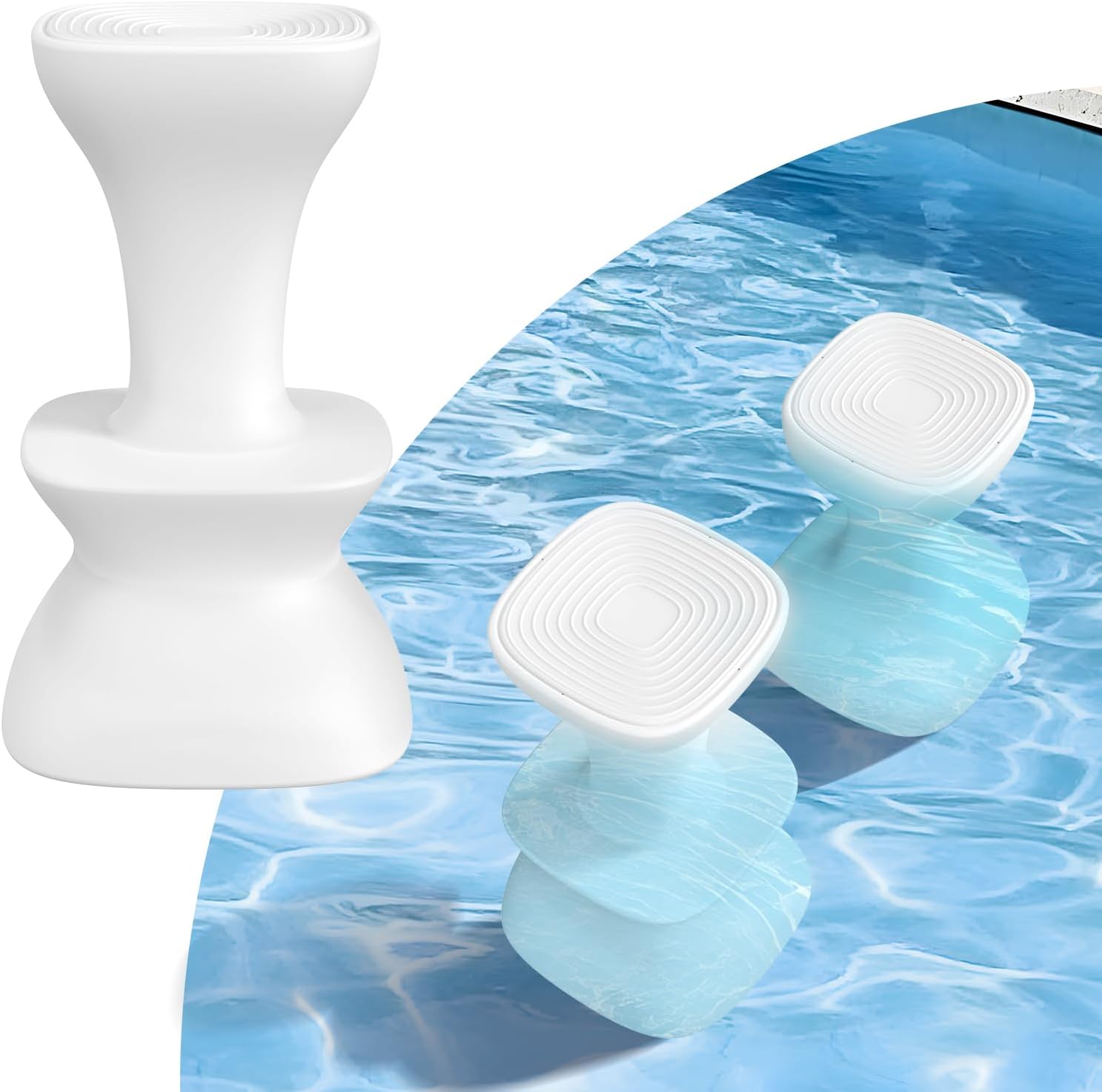30" Pool stools for Underwater,Pre-Weighted Pool Stool with Adjustable Feet,Bar Seating Non-Float Design,Vinyl-Safe Pool Chairs for Inground Pools,Patio,Outdoor Poolside(1Stool)
