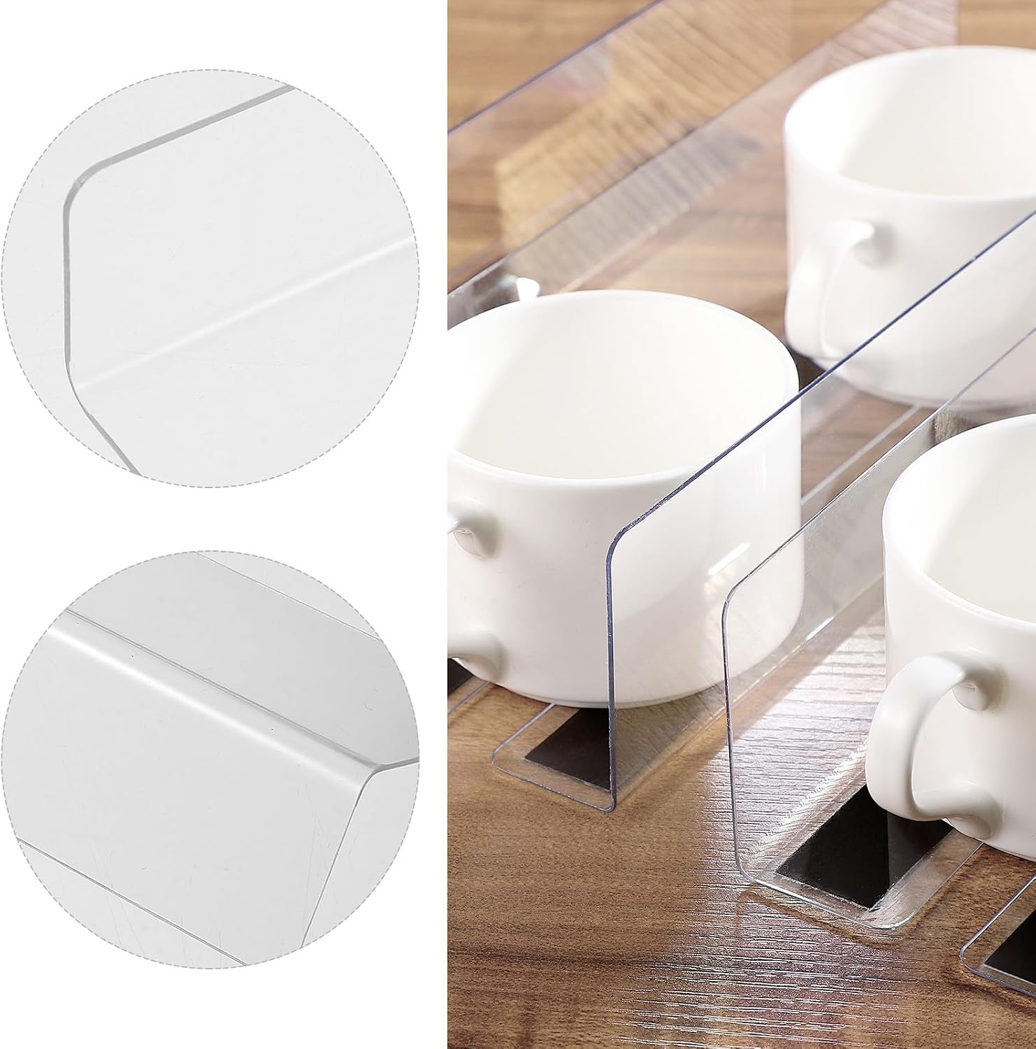 Homoyoyo 10pcs L-Shaped PVC Closet Dividers 20cm High Plastic Shelf Organizers for Cabinet and Dresser Storage Separation