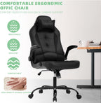 Video Gaming Chair,Ergonomic Computer Office Desk Chair with Comfy Lumbar Support, PU Leather Recliner with Headrest, Fixed Up Armrest, Height Adjustable with 360° Swivel for Adults Gaming,Black