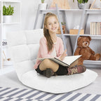 Memory Foam Floor Chair, 14-Poistion Adjustable Reading Gaming Chair Recliner, Folding Cushioned Meditation Chair with Back Support, Padded Lazy Sofa for Adults, Kids (White)