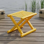 Foldable Seat Portable Folding Stool Chair Travel Stool Folding Structure Sturdy PP Support Easy Suitable for Camping Hiking Fishing Dorm Room Garden, Yellow