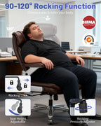 800LBS Big and Tall Office Chair for Heavy People, Heavy Duty Executive Chair with High Back, Extra Wide Seat and Adjustable Lumbar, Large Computer Desk Chair with 5D Flip Arms for Home Office