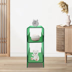 Clear Acrylic End Table, 2 Tier Narrow Acrylic Side Table Minimalist Nightstand Skinny Bedside Table for Bedroom Living Room Home Decor 8.7" W X 15.7" D X 21.6" H (Green)
