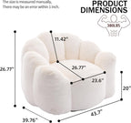 Bean Bag Chair for Adults, Floral Shaped Bean Bag Single Sofa, Ultra Soft Faux Fur Floor Sofa, Oversize Reading Chair for Living Room,Bedroom, Study, Beige,