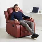 Manual Recliner Chair, Nursery Chair, Recliner Chair for Adults, Lazy Boy, Gaming Recliner wih Overstuffed Arms, Suitable for Home Theater, Living Room, Bedroom, Red