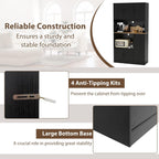 71" Large Kitchen Hutch with Power Outlet, Freestanding Pantry Cabinet with Microwave Shelf, Kitchen Cabinet with Countertop, Dining Room Hutch