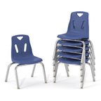 Jonti-Craft Berries 8140JC6003 Stacking Chairs with Chrome-Plated Legs, 10" Height, Blue, Pack of 6