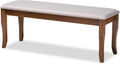 Baxton Studio Cornelie Modern and Contemporary Transitional Grey Fabric Upholstered and Walnut Brown Finished Wood Dining Bench