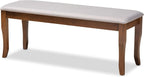 Baxton Studio Cornelie Modern and Contemporary Transitional Grey Fabric Upholstered and Walnut Brown Finished Wood Dining Bench