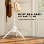 Heavy Duty Coat Rack, 8-Hook Freestanding Metal Clothes Tree Stand for Entryway, Hallway, Bedroom - Sturdy Triangle Base, Non-Tipping, Space Saving, White