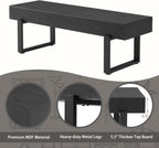 59" Wood Bench for Bedroom End of Bed, Farmhouse Indoor Kitchen Table Benches,Versatile Modern Shoe Bench for Entryway, Black