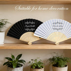 30Ps Personalized Wedding Fans for Guests, Custom Name/Date Fabric with Engraved Wooden Handle, Unique Bridal Shower, Birthday & Graduation Party Favors (Fan Cloth)