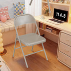 Bonnlo All Iron Metal Folding Chair,Lightweight Portable Folding Chair,Indoor/Outdoor Dual-Use Seating,Khaki(8 Pack)