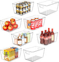 8 Pack Large Clear Plastic Storage Bins, Refrigerator Cabinet Organizers with Handles for Pantry Organization and storage, Perfect for Home Organization, Kitchen, Laundry, Office& Garage