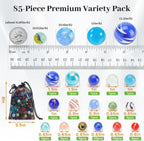 SallyFashion 85PCS Galaxy Glass Marbles, Assorted Sizes Marble Bulk Canicas for Kids Learning Games