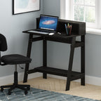 Furinno Simplistic 32-Inch Black Computer Desk, Small Office Desk, Rectangular Home Office Desk with Shelf, Gaming Desk for Home Office, Bedroom, Study Room, Black Espresso