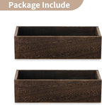 NUPTIO Wooden Box Centerpiece for Table: 2 Pcs 11.8" Long Wood Rectangle Planters - Farmhouse Flower Vase for Fall Wedding Dining Living Room Window Mantel Table Decor