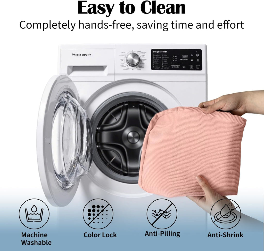Dining Chair Cushions Set of 4-2" Thick High-Density Foam Chair Pads with Ties and Non-Slip Bottom, Removable Washable Cover for Dining and Kitchen, 17"x16", Pink
