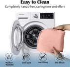 Dining Chair Cushions Set of 4-2" Thick High-Density Foam Chair Pads with Ties and Non-Slip Bottom, Removable Washable Cover for Dining and Kitchen, 17"x16", Pink