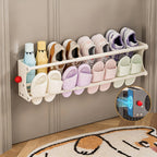 Magnetic Shoe Rack for Wall Mount 2 Tiers Foldable Space Saving Organizer for Sneakers Sandals Easy Installtion
