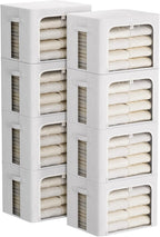 FHSQX 8 Pack Clothes Storage Bins - Foldable Storage Bins for Clothes Fabric Storage Box with Metal Frame (Cream White, 19.7x15.7x13.8 inch)