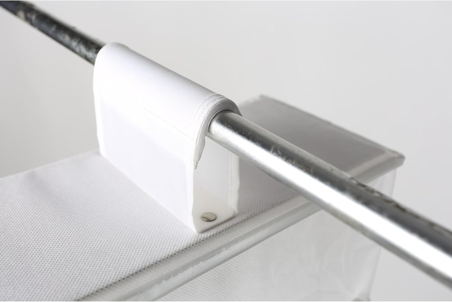 Hanging Closet Shoe Organizer, 10 Shelf, Non-Woven Polypropylene, Arctic White, Collapsible, 5.5x11.5x52 Inch