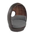 Excellerations Indoor/Outdoor Wicker Egg Reading Nook for Kids