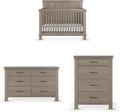Child Craft Denman Crib, Dresser and Chest Nursery Set, 3-Piece, Includes 4-in-1 Convertible Crib, Dresser and Chest, Grows with Your Baby (Crescent Gray)