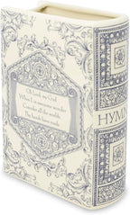 Steel Mill & Co Original Book-Shaped Decorative Vase, Ceramic Vases for Home Decor, Cute Christian Bookshelf Decor, Unique Vase for Book Lovers (Large - Hymnal)