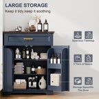REDAYFUR Kitchen Storage Cabinet with Drawer, Buffet Cabinet with Storable Door, Modern Floor Sideboard, Blue Freestanding for Kitchen