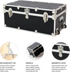 Rhino Trunk & Case Large Essential Trunk With Wheels 32”x18”x14”, 1000+ lbs Capacity - Many Colors. Strong, USA Made Summer Camp Footlocker, and Secure College Dorm Storage Chest