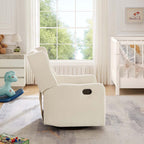 360° Swivel Nursery Glider Recliner Chair, Comfy Upholstered Rocker Recliners for Adults, Modern Ergonomic Nursing Rocking Chair with Footrest and Wingback for Living Room, Bedroom, Lounge, Beige