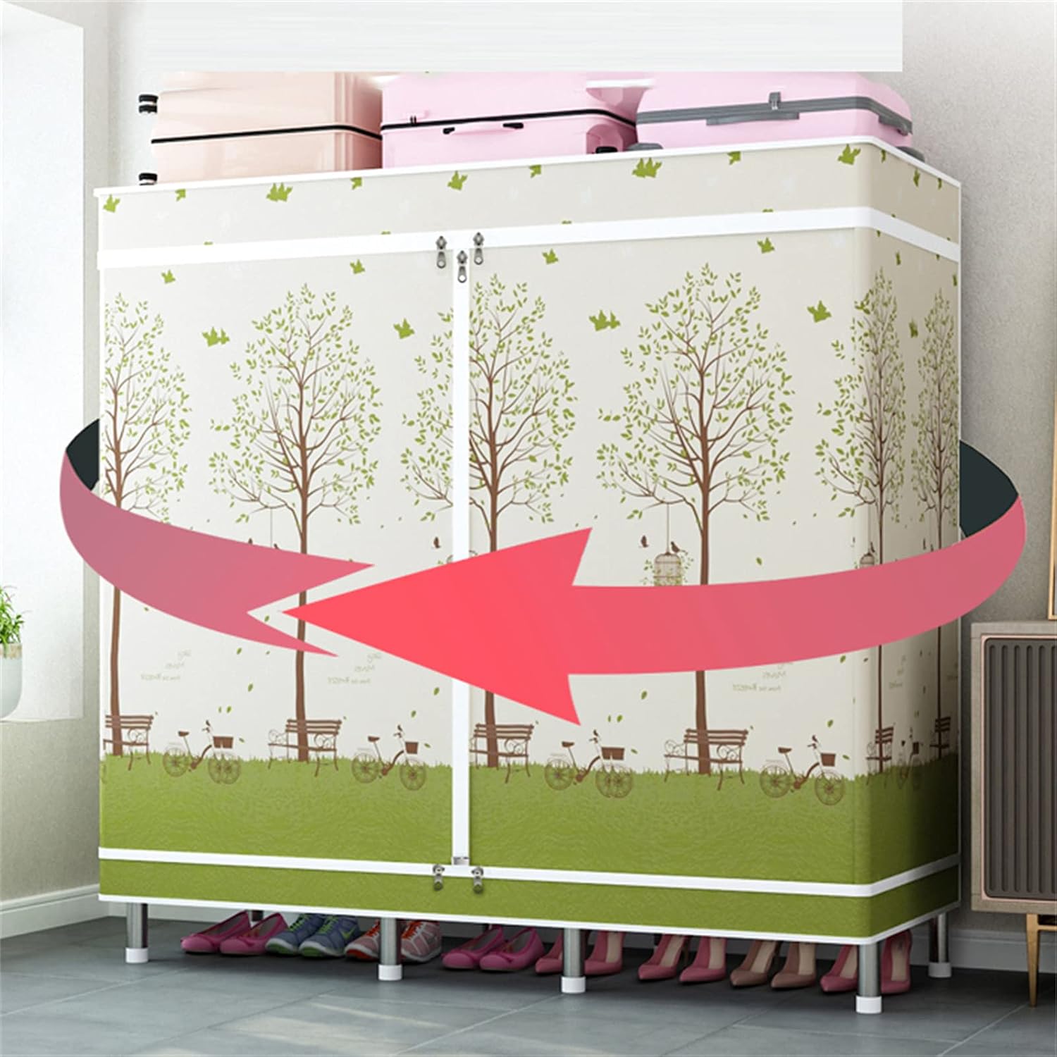 Creativity Assemble Cloth Hangers Stable Open Home Wardrobe Partition Storage Box,Portable Wardrobe(172 * 102 * 45CM)