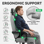 Gaming Chair, Computer Office Chair with Foot Rest, Ergonomic Fabric Desk Chair with Adjustable Lumbar Support & Headrest, Comfortable PC Reclining Gaming Chairs for Adults, Silla Gamer 350lbs