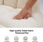 HealSmart Nursery Rocking Chair Teddy - Upholstered Comfy Glider Rocker with High Back Armchair, Cozy Reading Recliner Fluffy Comfortable Chair for Bedroom, Baby Room, Living Room and Study, Beige