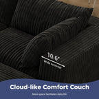 157.6" Oversized Cloud Boneless Sofa with 2 Ottomans, Modern Corduroy U Shaped Modular Sectional Couch, Deep Seat Floor Furniture Set, No Assembly Required (4 Seater+2 Ottoman)