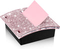 Eersida Rhinestone Self Stick Note Pad Holders 4 x 4 Inches Pink Cute Note Holder Sticky Dispenser Bling Memo Stick Dispenser for Office Employee Coworkers Gifts Home Desk Supplies