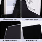 LALOBLUE 4 Pack Black Vertical Magazine File Holder Desk Organizer Bins | Plastic, Holds Magazines, Binders, Notebooks, Envelopes, 4 Pack Black Vertical Magazine File Holder Desk Organizer Bins