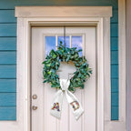 VitalCozy White Wreath Sash for Front Door Blank Satin Tulle Bow Wreath Sash Embroidery Monogram Plain Ribbon Accessories for Xmas Party Yard Doorway Indoor Outdoor Wall (4.5'' X 56'',Satin)