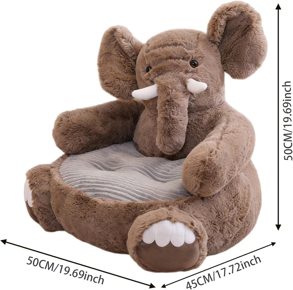 Cute Bean Bag Chair Comfy Reading Nook Chairs Animal Floor Chairs Faux Fur Beanbag Chairs Fun Plus Bean Bag Soft Casual Couch for Play Room Home Bedroom Decoration 50 * 50 * 45 cm (Cute Elephant)
