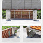 Patio Benches for Outdoors Park Bench Stainless Steel Pineapple Grid Solid Wood Stadium Sales Department Outdoor Leisure Garden Benches for Outdoors