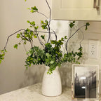 hjn White Flower Vase- Ceramic Vase for Decor, White vase for Flowers, Modern Vases for Living Room/Home Decor Accents/Entryway/Mantel/Bookshel