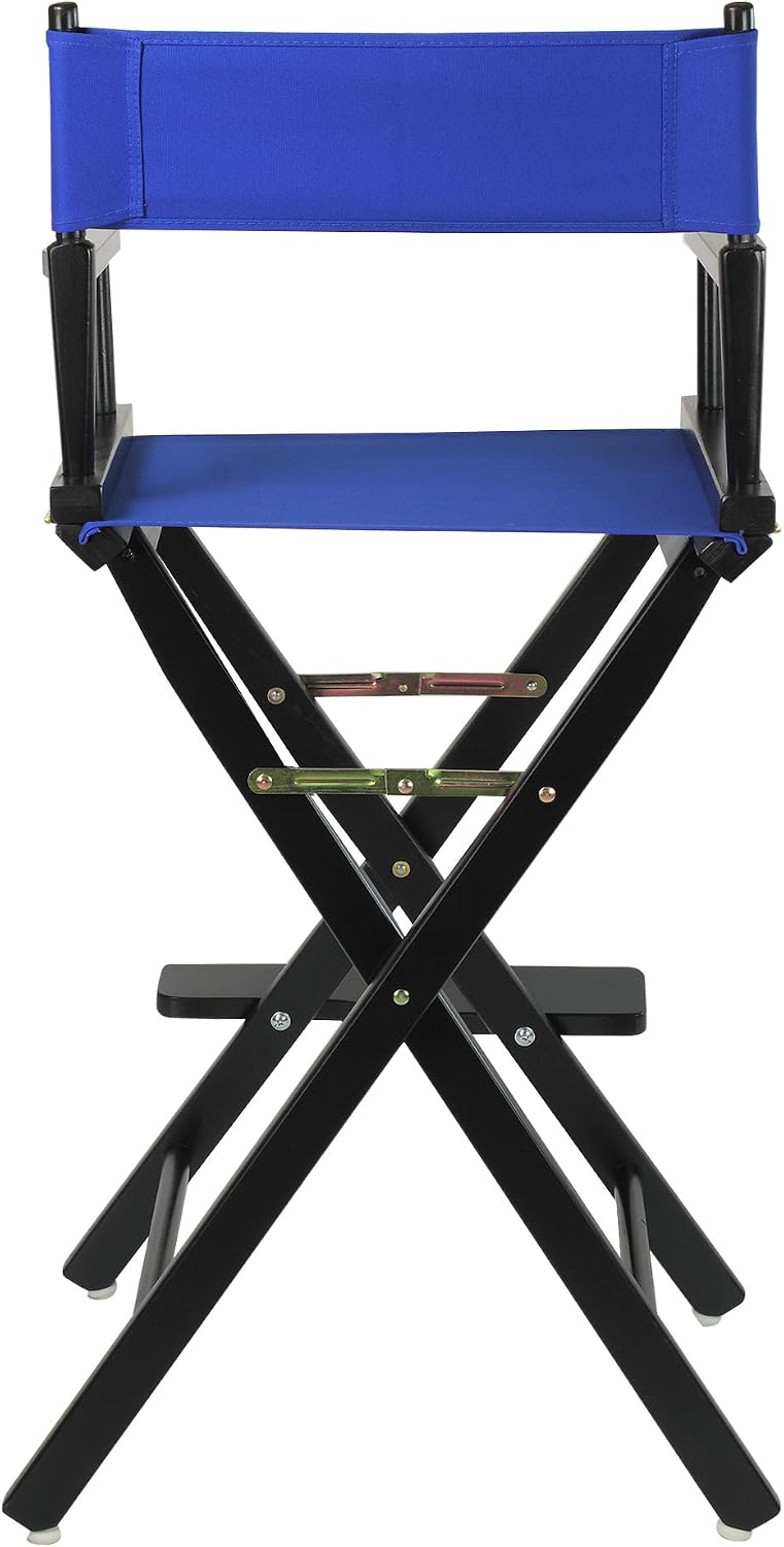 Casual Home 30" Director's Chair Black Frame-with Royal Blue Canvas, Bar Height