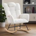 Nursery Rocking Chair, Upholstered Baby Fluffy Glider Rocker, Reading Chair with High Backrest, Accent Side Chairs for Living Room, Bedroom, Nursing