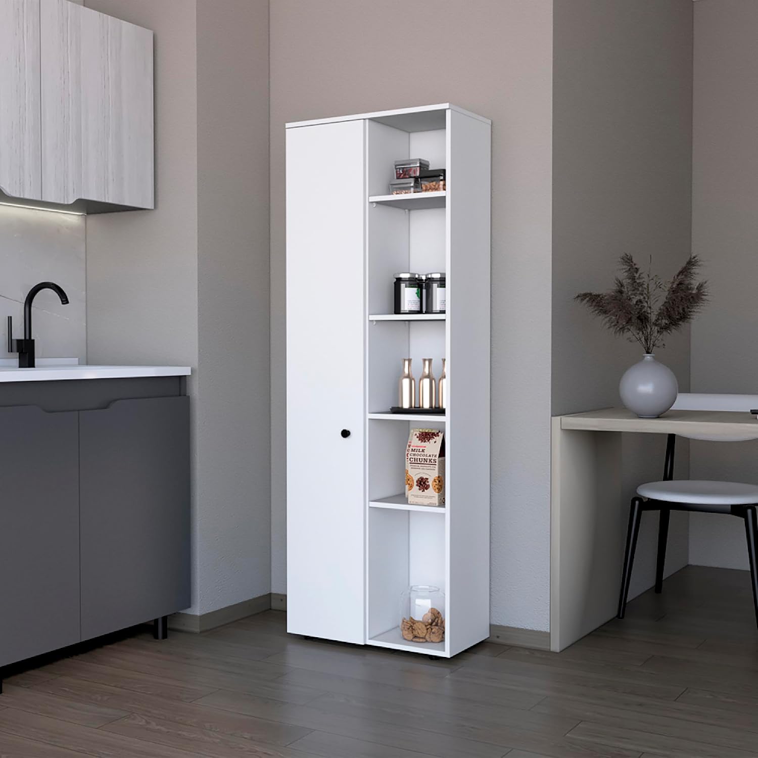 Multistorage Kitchen Pantry Lane, Kitchen, White