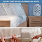 Mosquito Net for Single to King-Sized Beds – Fully-Enclosed Bed Canopy for Travel or Decoration – Free Bag, Hanging Kit & Adhesive Ceiling Hooks for Easy Setup