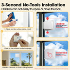 Sliding Door Child Safety Lock: 2-Pack for Glass/Patio Doors, Windows & Closets, 3-Second No-Tools Installation, Durable Childproof Security Lock for Lasting Protection - Baby to Kid Safety Age 0-4
